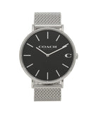 Buy Shop Coach Charles Black Dial Silver Mesh Bracelet Watch for Men - 14602144 USA Online