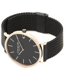 Buy Shop Coach Charles Black Ion Dial Black Mesh Bracelet Watch for Men - 14602470 USA Online