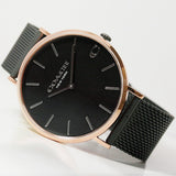 Buy Shop Coach Charles Black Ion Dial Black Mesh Bracelet Watch for Men - 14602470 USA Online