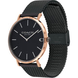 Buy Shop Coach Charles Black Ion Dial Black Mesh Bracelet Watch for Men - 14602470 USA Online