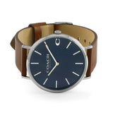 Buy Shop Coach Charles Blue Dial Brown Leather Strap Watch for Men - 14602151 USA Online