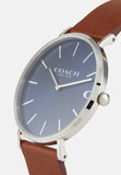 Buy Shop Coach Charles Blue Dial Brown Leather Strap Watch for Men - 14602151 USA Online