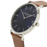 Buy Shop Coach Charles Blue Dial Brown Leather Strap Watch for Men - 14602151 USA Online