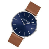 Buy Shop Coach Charles Blue Dial Brown Leather Strap Watch for Men - 14602151 USA Online