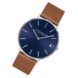 Buy Shop Coach Charles Blue Dial Brown Leather Strap Watch for Men - 14602151 USA Online