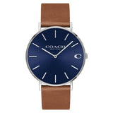 Buy Shop Coach Charles Blue Dial Brown Leather Strap Watch for Men - 14602151 USA Online
