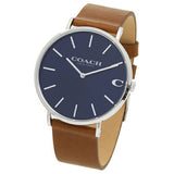 Buy Shop Coach Charles Blue Dial Brown Leather Strap Watch for Men - 14602151 USA Online