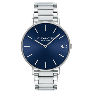 Buy Shop Coach Charles Blue Dial Silver Steel Strap Watch for Men - 14602429 USA Online