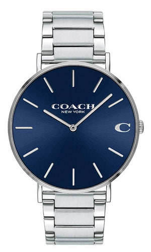 Buy Shop Coach Charles Blue Dial Silver Steel Strap Watch for Men - 14602429 USA Online