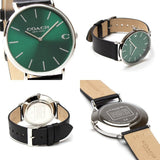 Buy Shop Coach Charles Green Dial Black Leather Strap Watch for Men - 14602436 USA Online