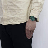 Buy Shop Coach Charles Green Dial Black Leather Strap Watch for Men - 14602436 USA Online