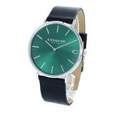 Buy Shop Coach Charles Green Dial Black Leather Strap Watch for Men - 14602436 USA Online