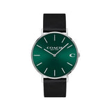 Buy Shop Coach Charles Green Dial Black Leather Strap Watch for Men - 14602436 USA Online