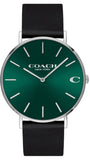Buy Shop Coach Charles Green Dial Black Leather Strap Watch for Men - 14602436 USA Online