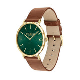 Buy Shop Coach Charles Green Dial Brown Leather Strap Watch for Men - 14602435 USA Online