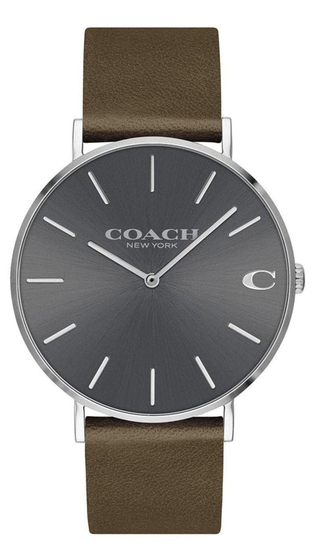 Buy Shop Coach Charles Grey Dial Brown Leather Strap Watch for Men - 14602153 USA Online