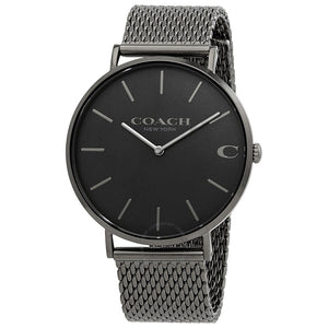 Buy Shop Coach Charles Black Dial Grey Mesh Bracelet Watch for Men - 14602145 USA Online