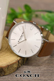 Buy Shop Coach Charles Silver Dial Brown Leather Strap Watch for Men - 14602152 USA Online
