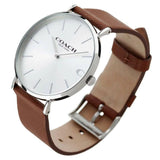 Buy Shop Coach Charles Silver Dial Brown Leather Strap Watch for Men - 14602152 USA Online