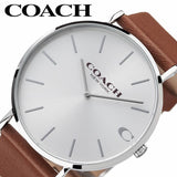Buy Shop Coach Charles Silver Dial Brown Leather Strap Watch for Men - 14602152 USA Online