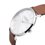 Buy Shop Coach Charles Silver Dial Brown Leather Strap Watch for Men - 14602152 USA Online