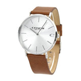 Buy Shop Coach Charles Silver Dial Brown Leather Strap Watch for Men - 14602152 USA Online
