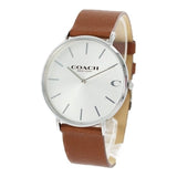 Buy Shop Coach Charles Silver Dial Brown Leather Strap Watch for Men - 14602152 USA Online