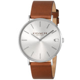 Buy Shop Coach Charles Silver Dial Brown Leather Strap Watch for Men - 14602152 USA Online