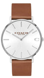 Buy Shop Coach Charles Silver Dial Brown Leather Strap Watch for Men - 14602152 USA Online