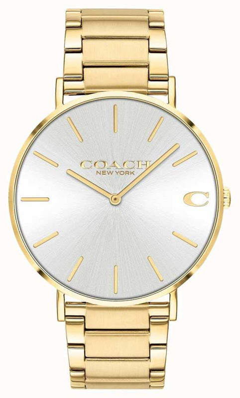 Buy Shop Coach Charles Silver Dial Gold Steel Strap Watch for Men - 14602430 USA Online