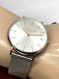 Buy Shop Coach Charles Silver Dial Silver Mesh Bracelet Watch for Men - 14602439 USA Online
