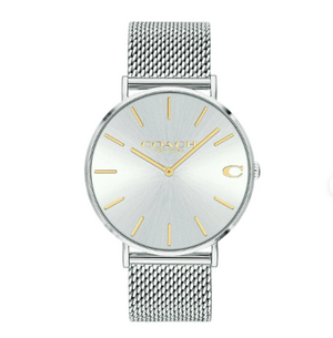 Buy Shop Coach Charles Silver Dial Silver Mesh Bracelet Watch for Men - 14602439 USA Online