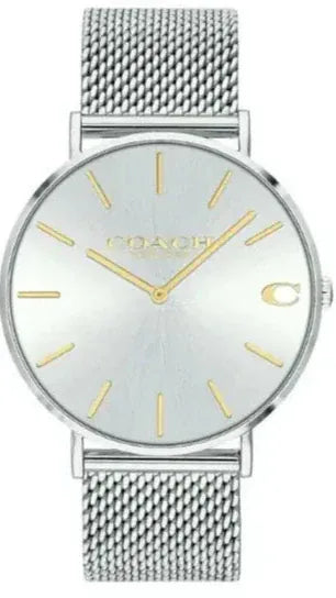 Buy Shop Coach Charles Silver Dial Silver Mesh Bracelet Watch for Men - 14602439 USA Online