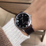 Buy Shop Coach Delancey Black Dial Black Leather Strap Watch for Women - 14502780 USA Online
