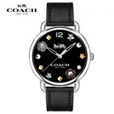Buy Shop Coach Delancey Black Dial Black Leather Strap Watch for Women - 14502780 USA Online