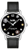 Buy Shop Coach Delancey Black Dial Black Leather Strap Watch for Women - 14502780 USA Online
