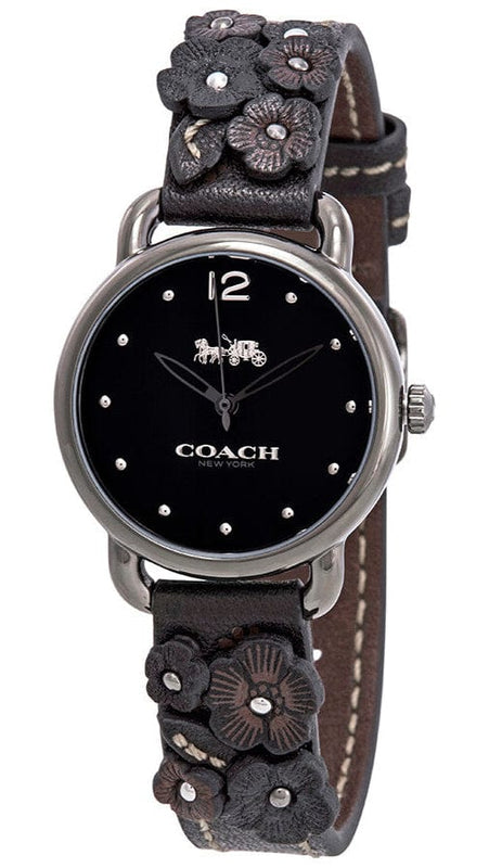 Buy Shop Coach Delancey Black Dial Black Leather Strap Watch For Women - 14502816 USA Online