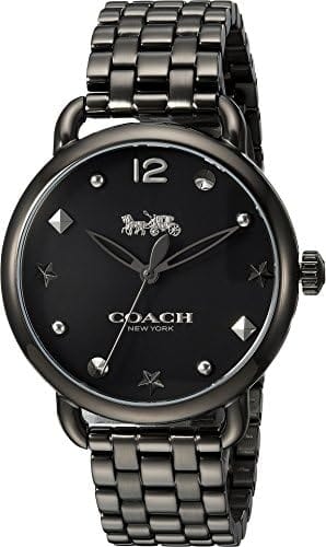 Buy Shop Coach Delancey Black Dial Black Steel Strap Watch For Women - 14502812 USA Online