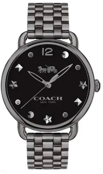 Buy Shop Coach Delancey Black Dial Black Steel Strap Watch For Women - 14502812 USA Online