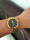 Buy Shop Coach Delancey Black Dial Gold Stainless Steel Strap Watch For Women - 14502813 USA Online