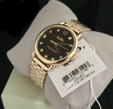 Buy Shop Coach Delancey Black Dial Gold Stainless Steel Strap Watch For Women - 14502813 USA Online
