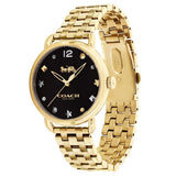 Buy Shop Coach Delancey Black Dial Gold Stainless Steel Strap Watch For Women - 14502813 USA Online