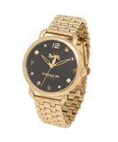 Buy Shop Coach Delancey Black Dial Gold Stainless Steel Strap Watch For Women - 14502813 USA Online