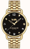Buy Shop Coach Delancey Black Dial Gold Stainless Steel Strap Watch For Women - 14502813 USA Online