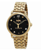Buy Shop Coach Delancey Black Dial Gold Stainless Steel Strap Watch For Women - 14502813 USA Online