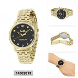 Buy Shop Coach Delancey Black Dial Gold Steel Strap Watch for Women - 14502813 USA Online