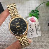 Buy Shop Coach Delancey Black Dial Gold Steel Strap Watch for Women - 14502813 USA Online
