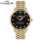Buy Shop Coach Delancey Black Dial Gold Steel Strap Watch for Women - 14502813 USA Online