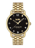 Buy Shop Coach Delancey Black Dial Gold Steel Strap Watch for Women - 14502813 USA Online