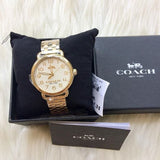 Buy Shop Coach Delancey Classic White Dial Gold Steel Strap Watch for Women - 14502261 USA Online